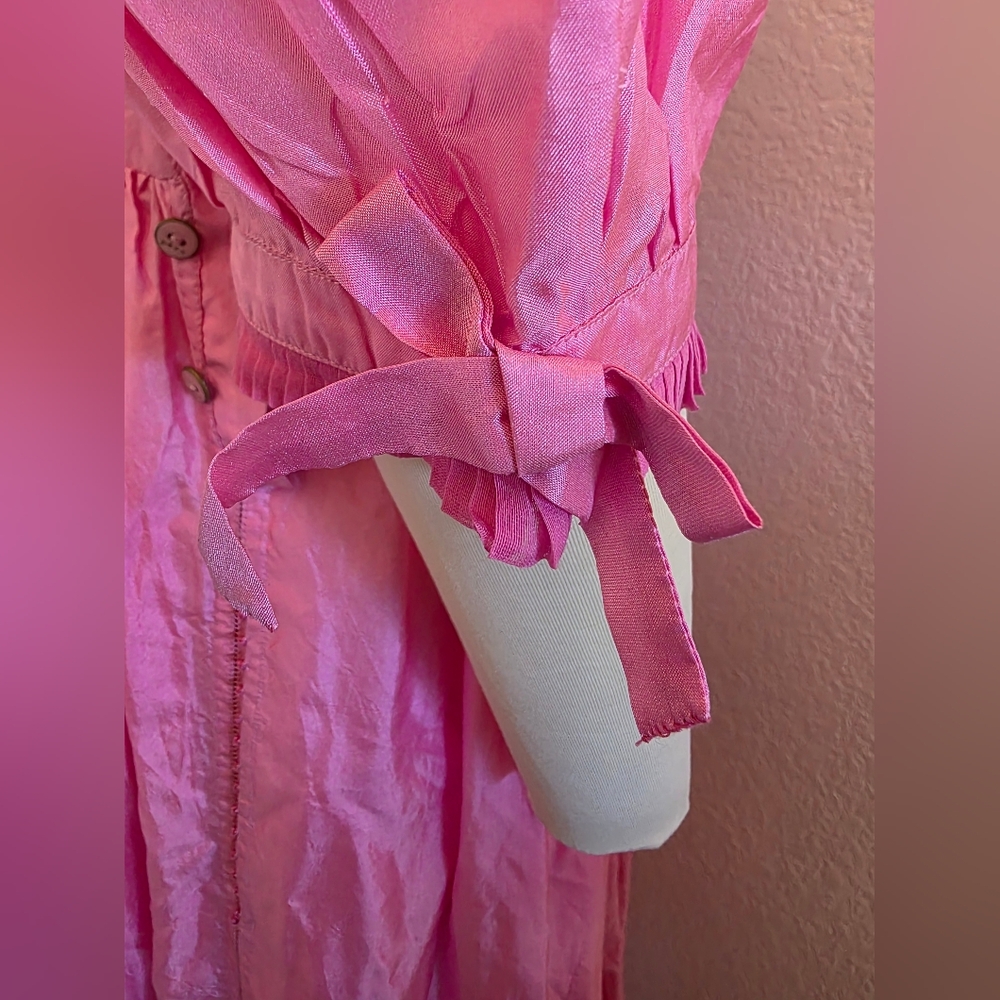 NWT Hot Pink Silk Dress - Picture 4 of 15